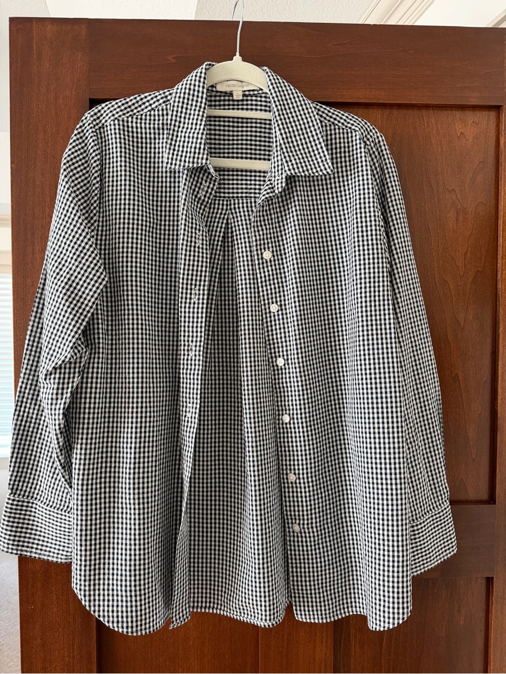 Favorite Daughter Navy/Black and White Gingham Button-Down Shirt